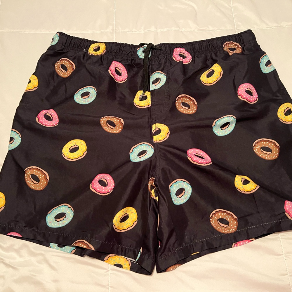 Colorful Donut Print men swim shorts
